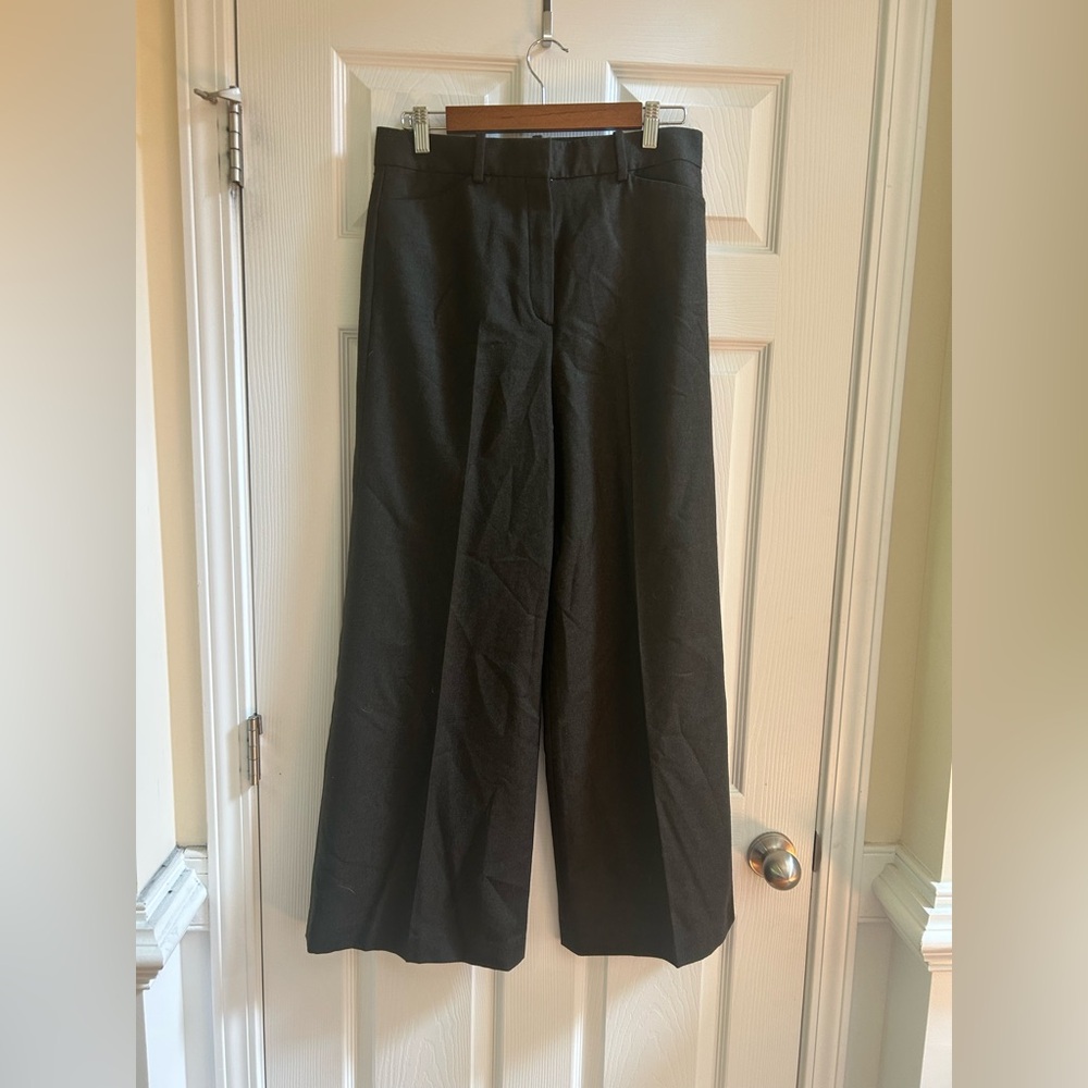 NWT Theory Dark Thyme Sleek Flannel Wool Pants Size 8